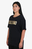 Moschino Black Metallic Logo T-Shirt Size 40