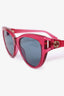 Gucci Pink Acetate Grey Lens Square Sunglasses