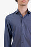 Zenga Blue Cotton Button Up Shirt Size M Mens