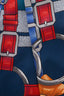 Hermès Blue Silk Belt Graphic Twilly