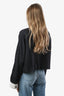 Blazer court Chanel™ 2016 d’occasion, noir et blanc, en mélange de soie avec finitions contrastées, taille 38