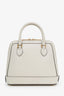 Gucci White Horsebit 1955 Leather Top Handle Bag with Strap