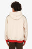 Gucci Beige Web Striped Light Neoprene Logo Hoodie Size XL Men's