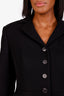 Hermès Black Wool Long Buttoned Blazer Size 38