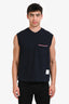 Thom Browne Navy Blue Cotton Crewneck Sweater Vest Size 2 Men's