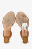 Stuart Weitzman Brown Leather Block Sandals Size 6