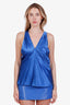 Veronica Beard Blue Silk Stewart Top Size 6