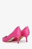 Manolo Blahnik Pink Lace Satin Hangisi Pumps Size 36.5