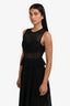 Sandro Black Broderie Anglaise Embroidery Midi Dress Size 1