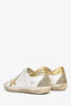 Golden Goose White/Gold Leather Superstar Low-Top Sneakers Size 38