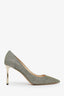 Jimmy Choo Gold Glitter Pointed Toe Heels Size 39