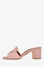 Loro Piana Pink Suede Summer Charm Block Heels Size 37