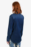 Stella McCartney Blue Denim Tiger Embroidered Button Up Shirt Size 42