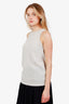 Brunello Cucinelli Taupe Silk Sleeveless Blouse Size M