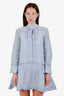 See by Chloe Blue Cotton Ruffled Mini Dress with Slip Size 36