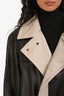 Balenciaga 2018 Runway Brown/Beige Fake Layering Belted Trench Coat Size 46