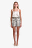 Zimmermann Snake Print Linen Belted Shorts Size 1