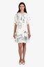 Dolce & Gabbana 2016 Runway White/Green Birdcage Jacquard Short Sleeve Dress Coat Size 36