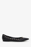 Valentino Black Leather Rockstud Pointed Flats Size 36