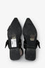 Ganni Black Patent Leather Eyelet Trim Slingback Flats Size 39