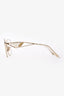 Prada Gold Tone Metal Triangle Logo Optical Glasses