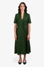 Brandon Maxwell Dark Green Double Breasted Maxi Dress Size 10