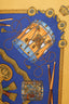 Hermès Blue/Yellow Silk Les Tambours Scarf Size 90cm