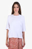 Isabel Marant White Cotton Padded Shoulder SS Top Size XS