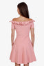 Alexander McQueen Pink Ruffle Collar Short Sleeve Midi Dress Size S