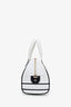 Christian Dior 2021 White Calfskin Medium Dior Vibe Zip Bowling Bag with Strap