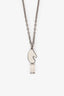 Hermès Silver Chain White Craie 'Cavalier' Necklace