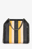 Stella McCartney Black/Yellow Striped Wicker Mini Chain Tote