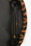 Fendi Brown/Black Shearling FF Baguette Bag with Strap