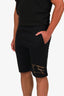 Burberry Black Cotton Lightweight Logo Stamp Shorts Size M Mens