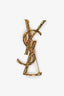 Saint Laurent Gold Toned YSL Brooch