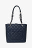 Pre-loved Chanel™ 2009 10 Navy Caviar Petite Shopping Tote SHW