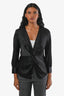 Theory Black Tie Front V Neck Cuffed Sleeve LS Top Size 2