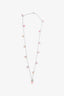 Vivienne Westwood Silver Tone Long Pink Heart Ribbon Charm Necklace
