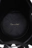 Oscar de la Renta Black Leather Birdcage Solid Bucket Bag
