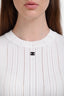 Pre-loved Chanel™ 2023 White Interlocking CC Logo Short Sleeve Ribbed Crewneck Top Size 44