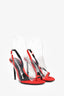 Alexander Wang Red Satin and PVC 'Marlow' Heels Size 36