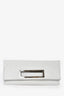 Saint Laurent 2023 White Leather Fold Over Clutch
