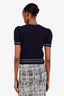 Christian Dior Blue Wool Cashmere Logo Sweater Size 34