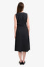Theory Grey Linen Blend Sleeveless A-Line Wrap Midi Dress Size 6