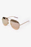 Christian Dior Gold Metal Mirror Aviator Sunglasses