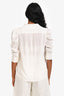 Frame White Silk Button-Up Short Sleeve Blouse Size S