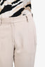 Brunello Cucinelli Light Beige Silk Blend Jogger Crop Trousers Size 6