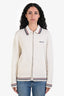 Miu Miu Beige/Red/Blue Cotton Knit Zip-Up Cardigan Size 38