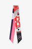 Christian Dior Pink/Black Silk Graphic Print Scarf