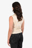 Versace Cream/Gold Barocco Printed Silk Blend Sleeveless Sweater Size 42
